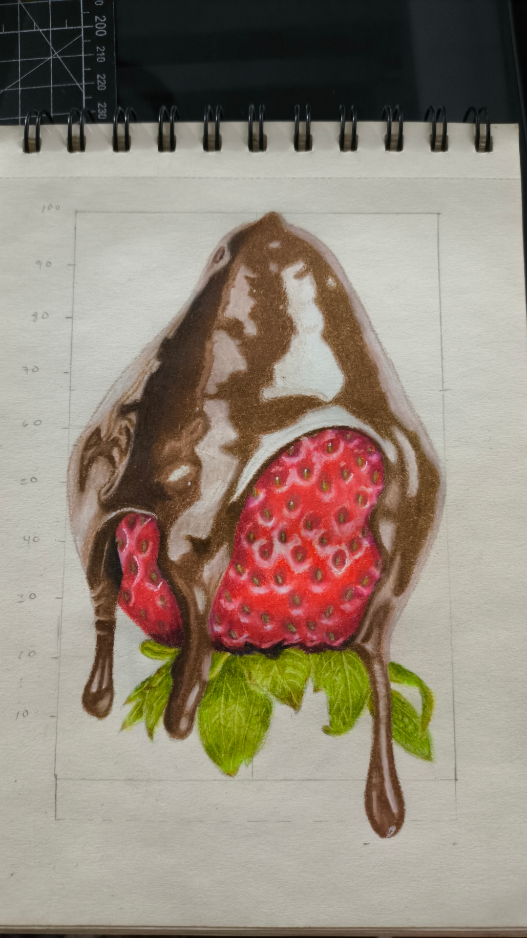 Fresa con chocolate